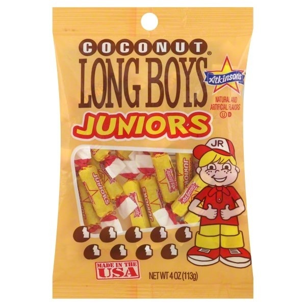 slide 1 of 1, Atkinson's Coconut Long Boys Juniors, 4 oz