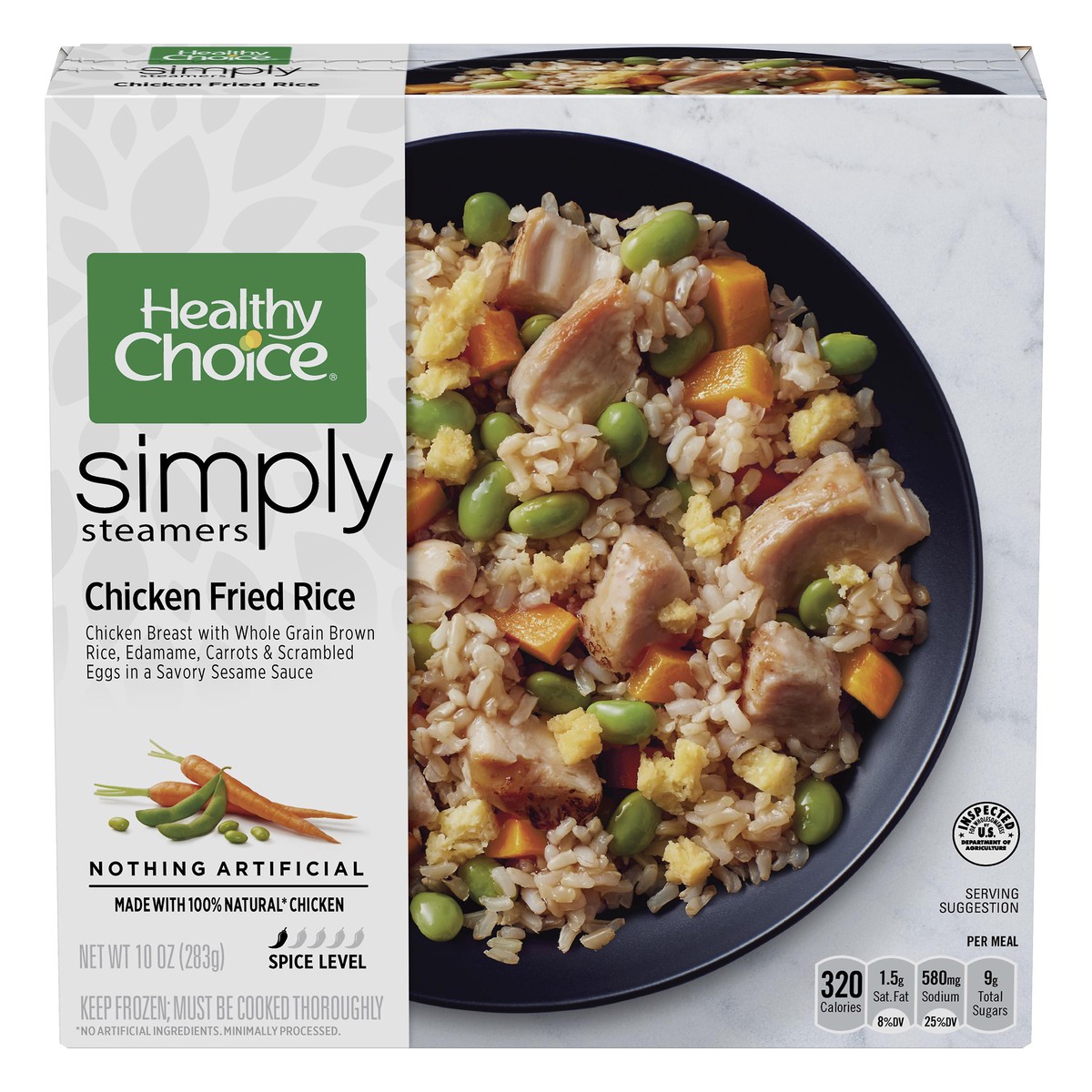 slide 1 of 8, Healthy Choice Simply Steamers Chicken Fried Rice Frozen Meal, 10 oz., 
