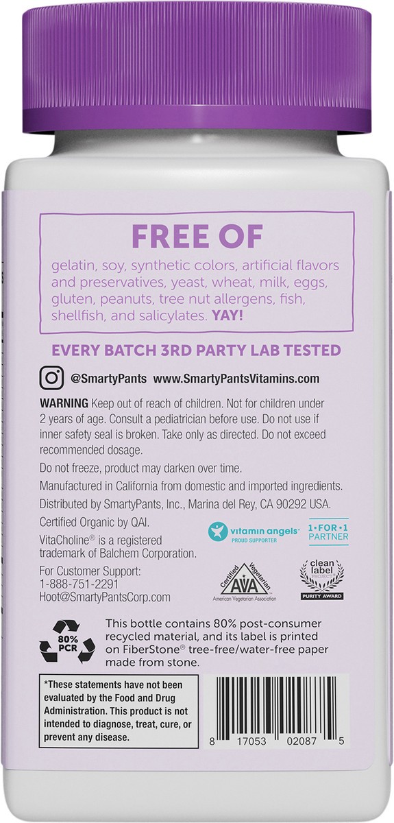 slide 5 of 5, SmartyPants Organic Toddler Formula, 60 ct., 1 ct