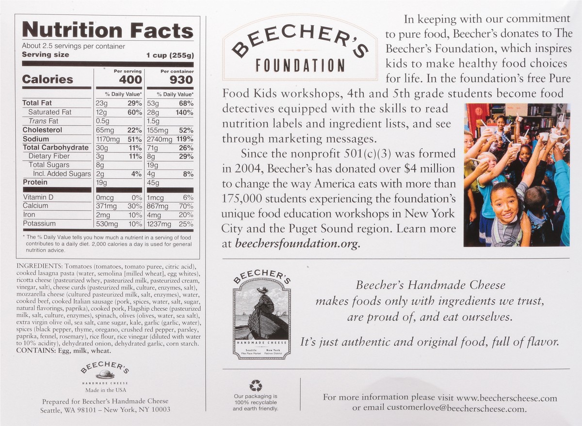 slide 4 of 13, Beecher's Original Cheese Curd Lasagna with Meat Sauce 21 oz, 21 oz