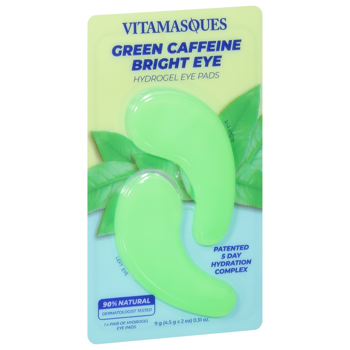 slide 6 of 9, Vitamasques Hydrogel Bright Eye Green Caffeine Eye Pads 1 ea, 1 ct