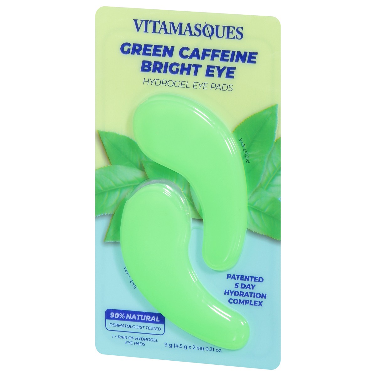 slide 4 of 9, Vitamasques Hydrogel Bright Eye Green Caffeine Eye Pads 1 ea, 1 ct