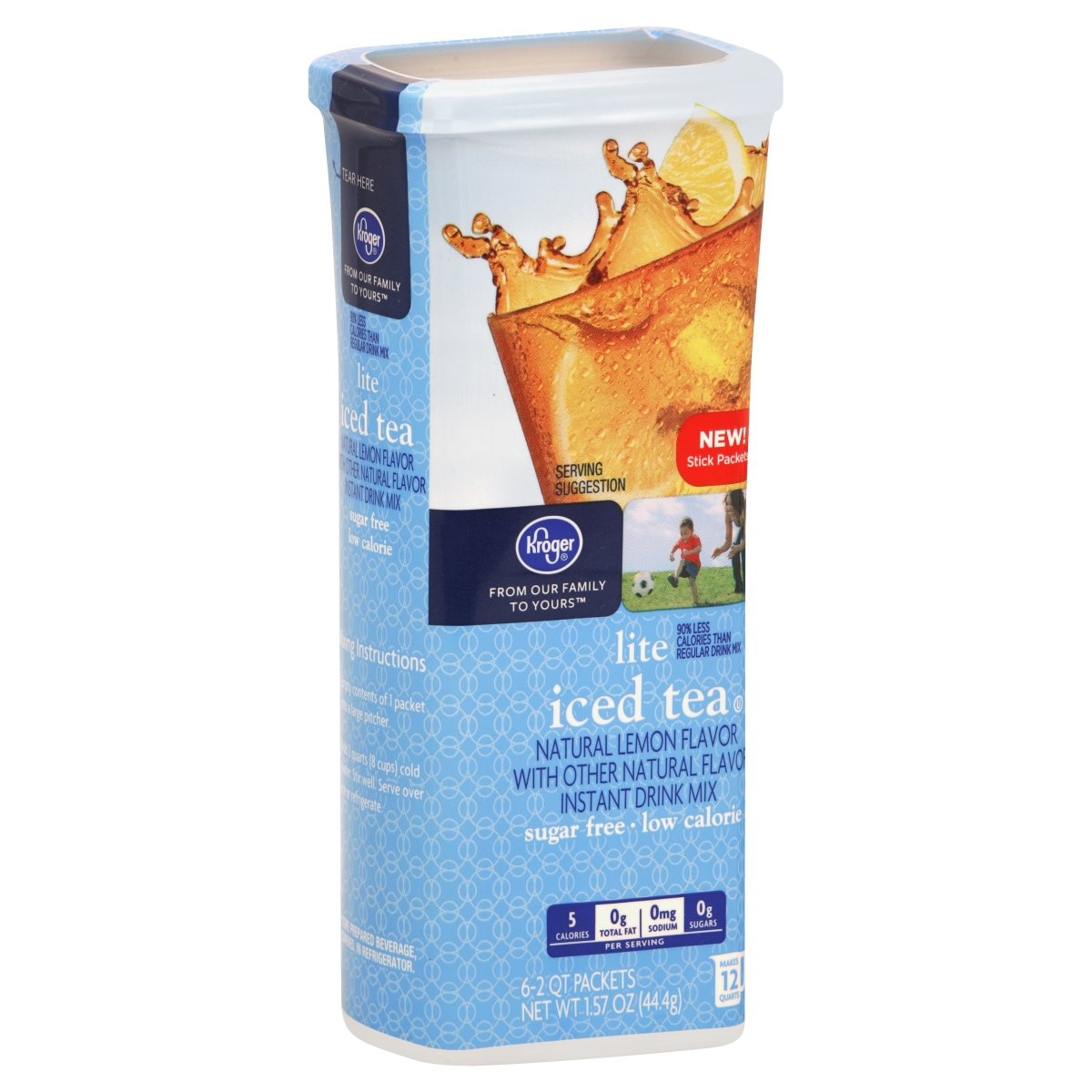 slide 1 of 1, Kroger Lite Lemon Iced Tea Drink Mix, 6 ct