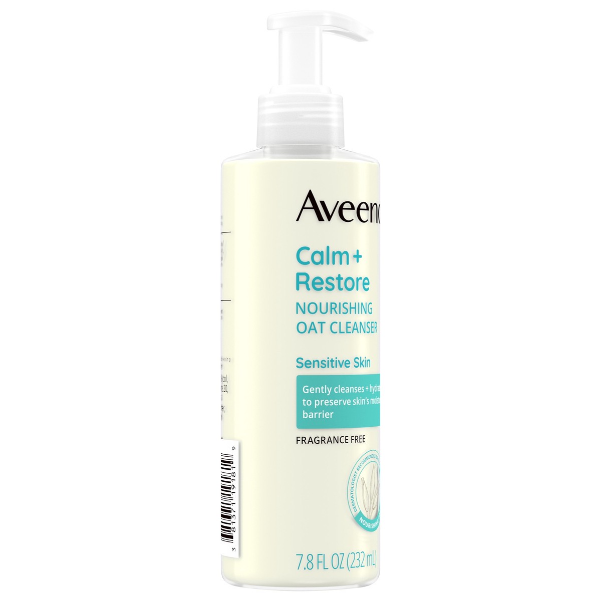 slide 7 of 11, Aveeno Calm + Restore Nourishing Oat Face Cleanser for Sensitive Skin, Gentle Milky Cleanser with Nourishing Oat & Feverfew, to Preserve Skin's Moisture Barrier, Fragrance-Free, 7.8 fl. oz, 7.80 fl oz