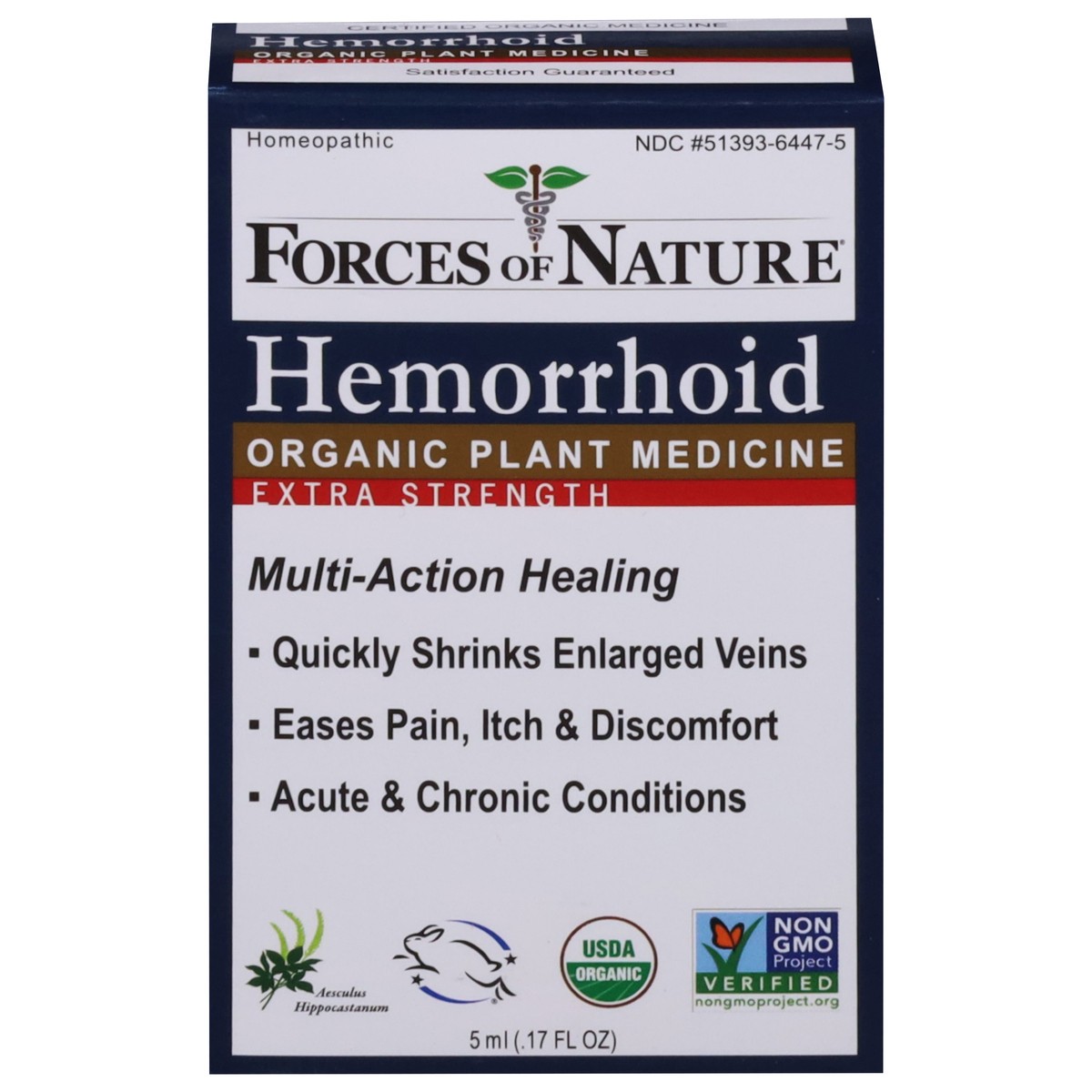 slide 1 of 13, Forces of Nature Organic Plant Medicine Extra Strength Hemorrhoid 0.17 fl oz, 5 ml