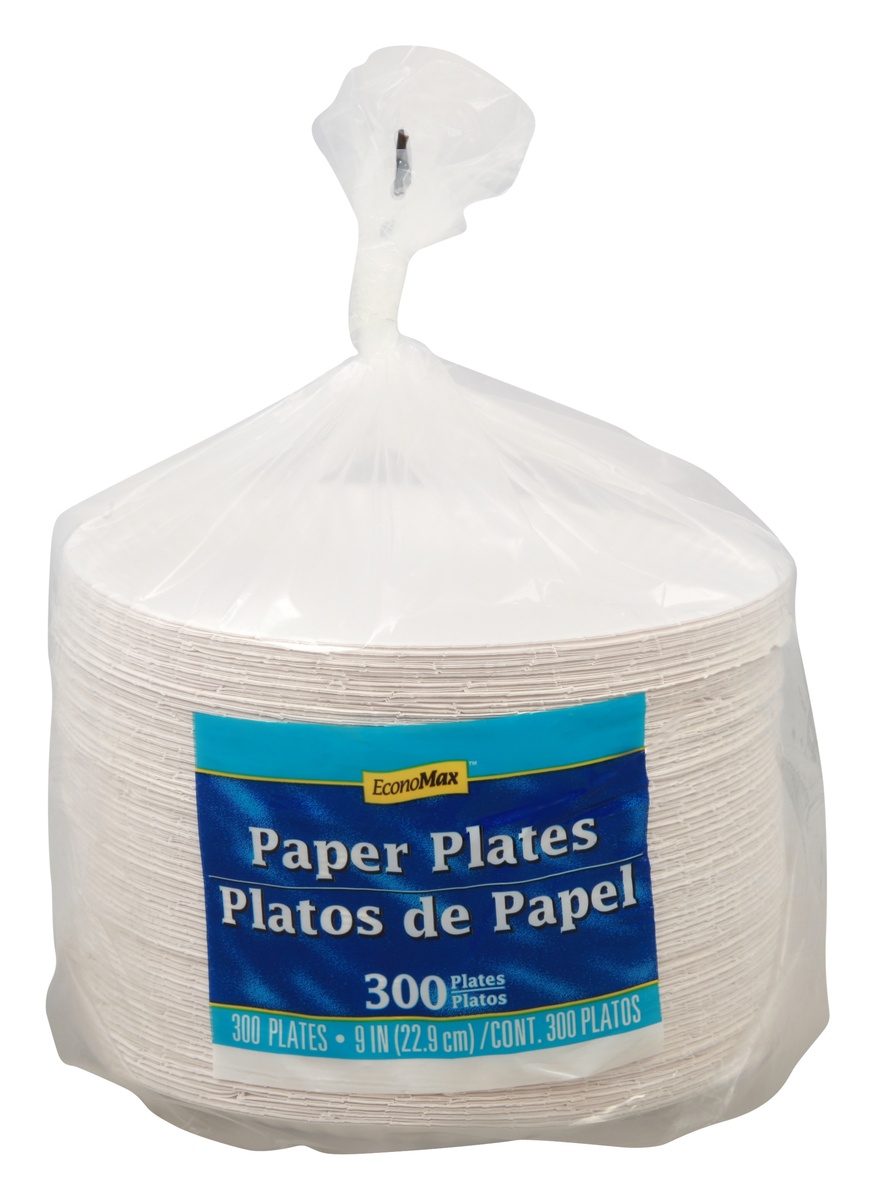 slide 1 of 1, EconoMax Paper Plates, 300 ct; 9 in