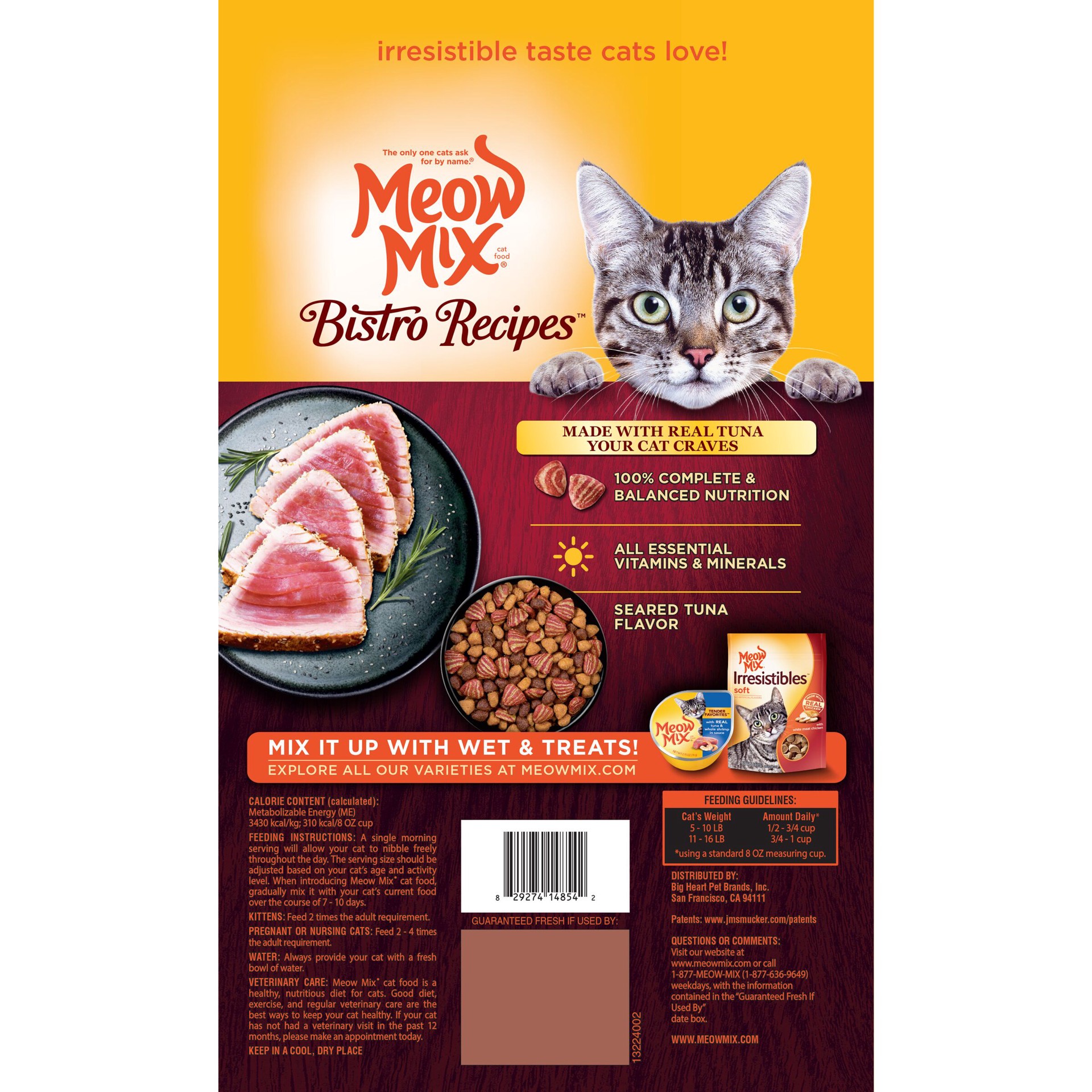 slide 4 of 5, Meow Mix Cat Food 12 lb, 12 lb