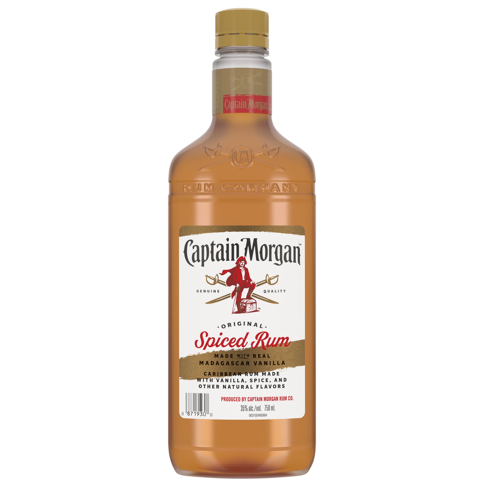 slide 1 of 5, Captain Morgan Original Spiced Rum (Made with Real Madagascar Vanilla), 750 mL, 750 ml
