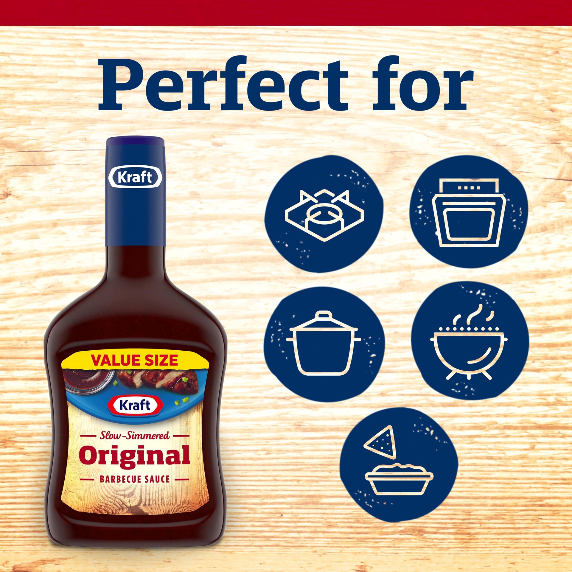 slide 2 of 5, Kraft Original Slow-Simmered Barbecue Sauce, 40 oz Bottle, 40 oz