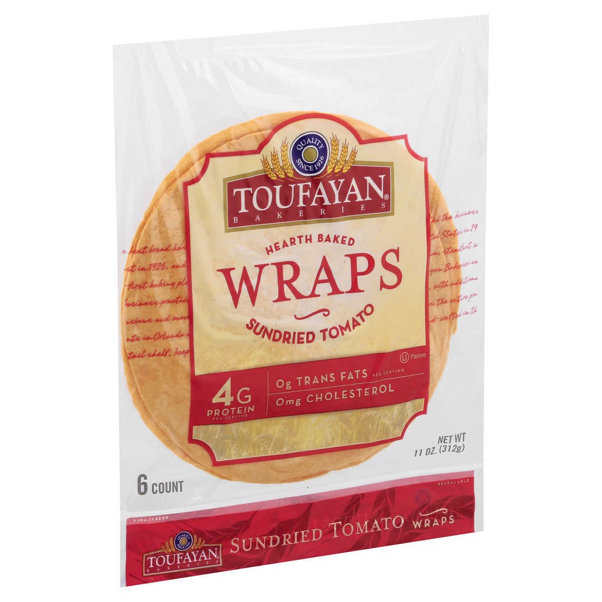 slide 6 of 10, Toufayan Tomato Wraps, 11 oz