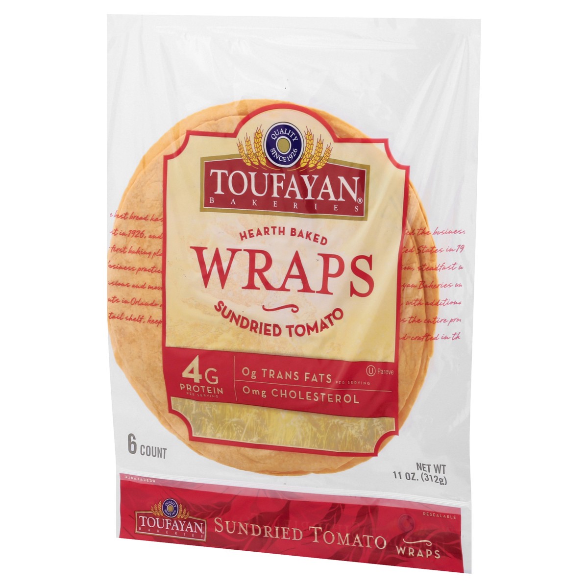 slide 4 of 10, Toufayan Tomato Wraps, 11 oz