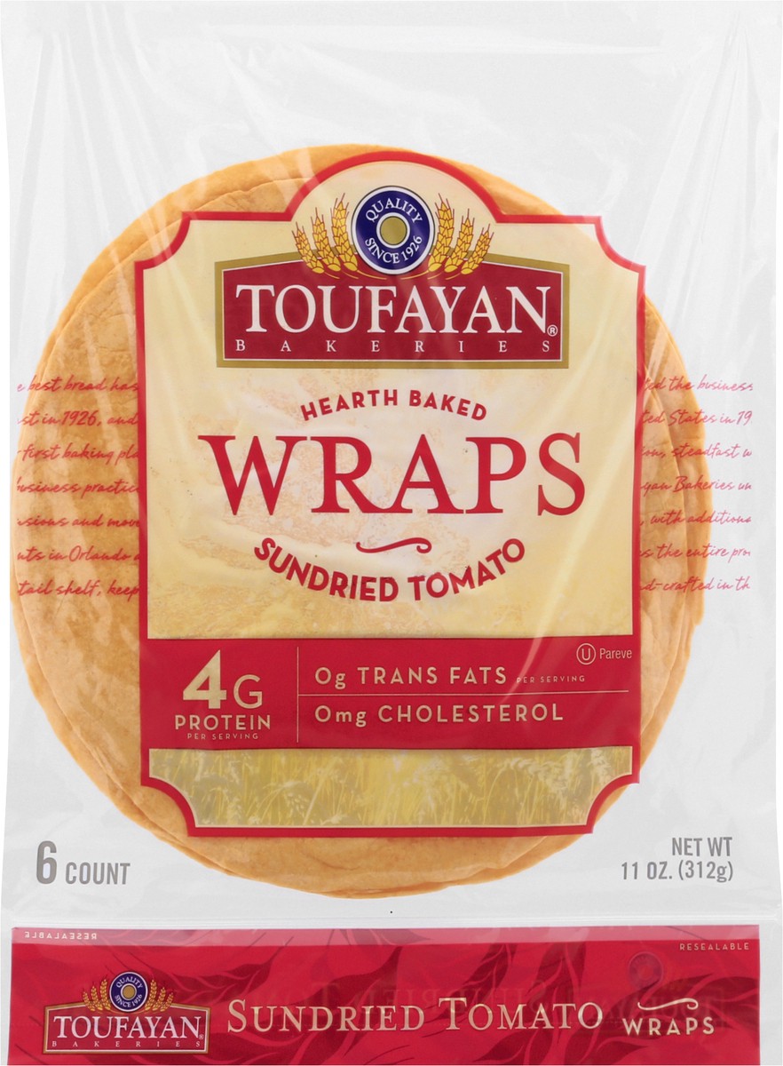 slide 1 of 10, Toufayan Tomato Wraps, 11 oz