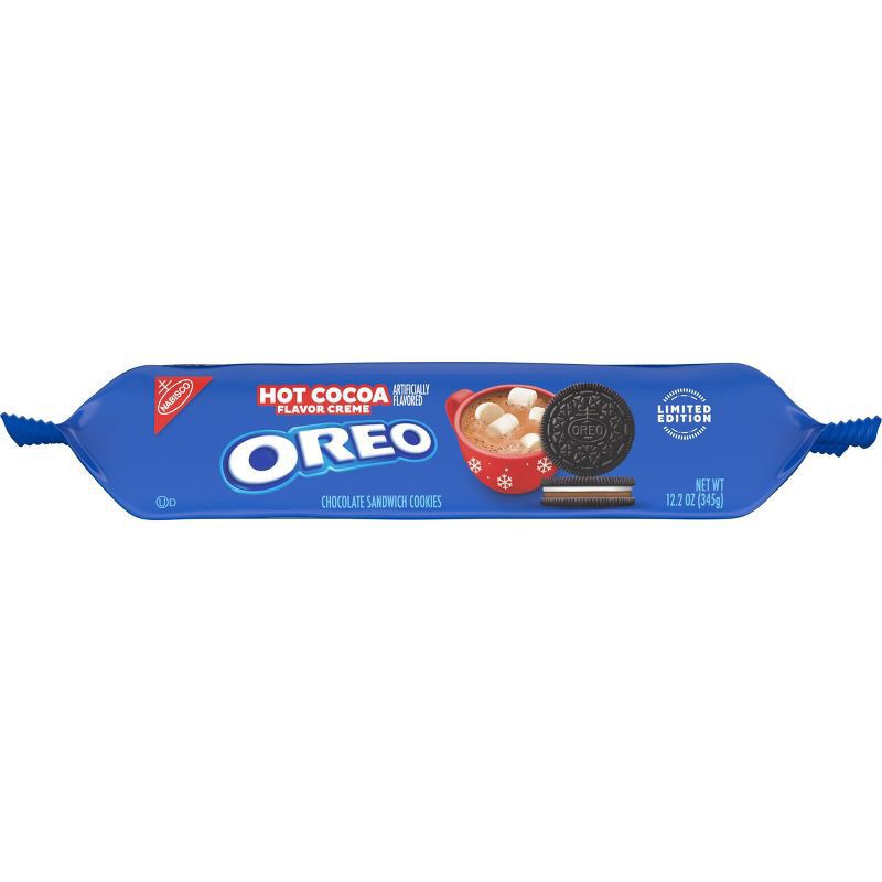 slide 2 of 11, OREO Hot Cocoa Creme Chocolate Sandwich Cookies, Limited Edition, Holiday Cookies, 12.2 oz, 12.2 oz