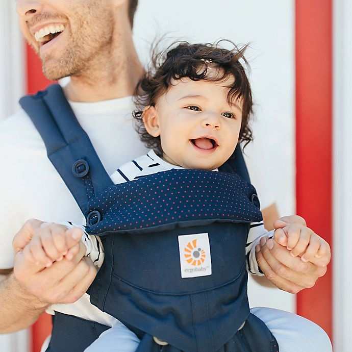 slide 2 of 3, Ergobaby 360 All Positions Baby Carrier - Navy Mini Dots, 1 ct