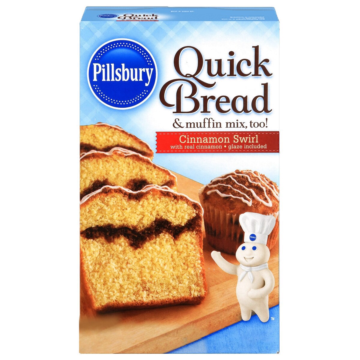 slide 1 of 29, Pillsbury Quick Bread & Muffin Mix, Cinnamon Swirl, 17.4 oz