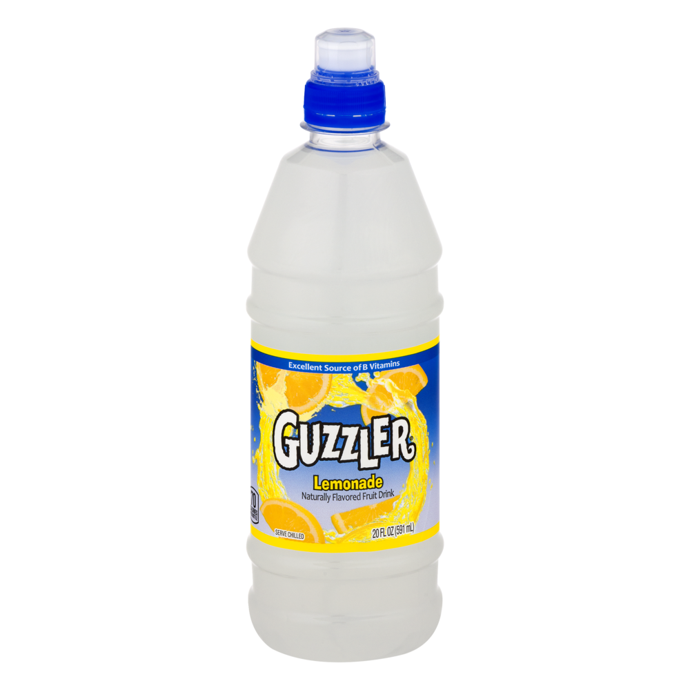 slide 1 of 1, Guzzler Lemonade Fruit Drink, 20 fl oz