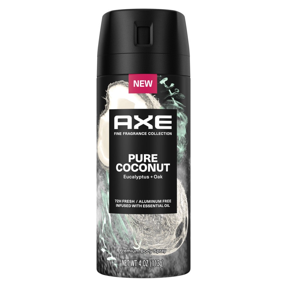 slide 1 of 2, Axe Fine Fragrance Collection Pure Coconut Premium Deodorant Body Spray, 4 fl oz