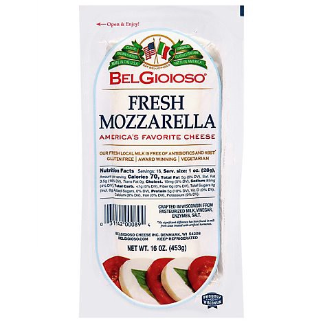 slide 1 of 1, Belgioioso Fresh Mozzarella Cheese Log - 16 Oz, 16 oz