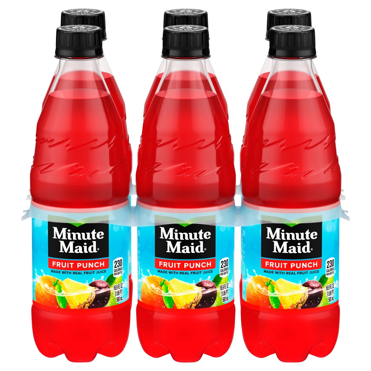 slide 1 of 2, Minute Maid Fruit Punch Bottles, 16.9 fl oz, 6 Pack, 6 ct