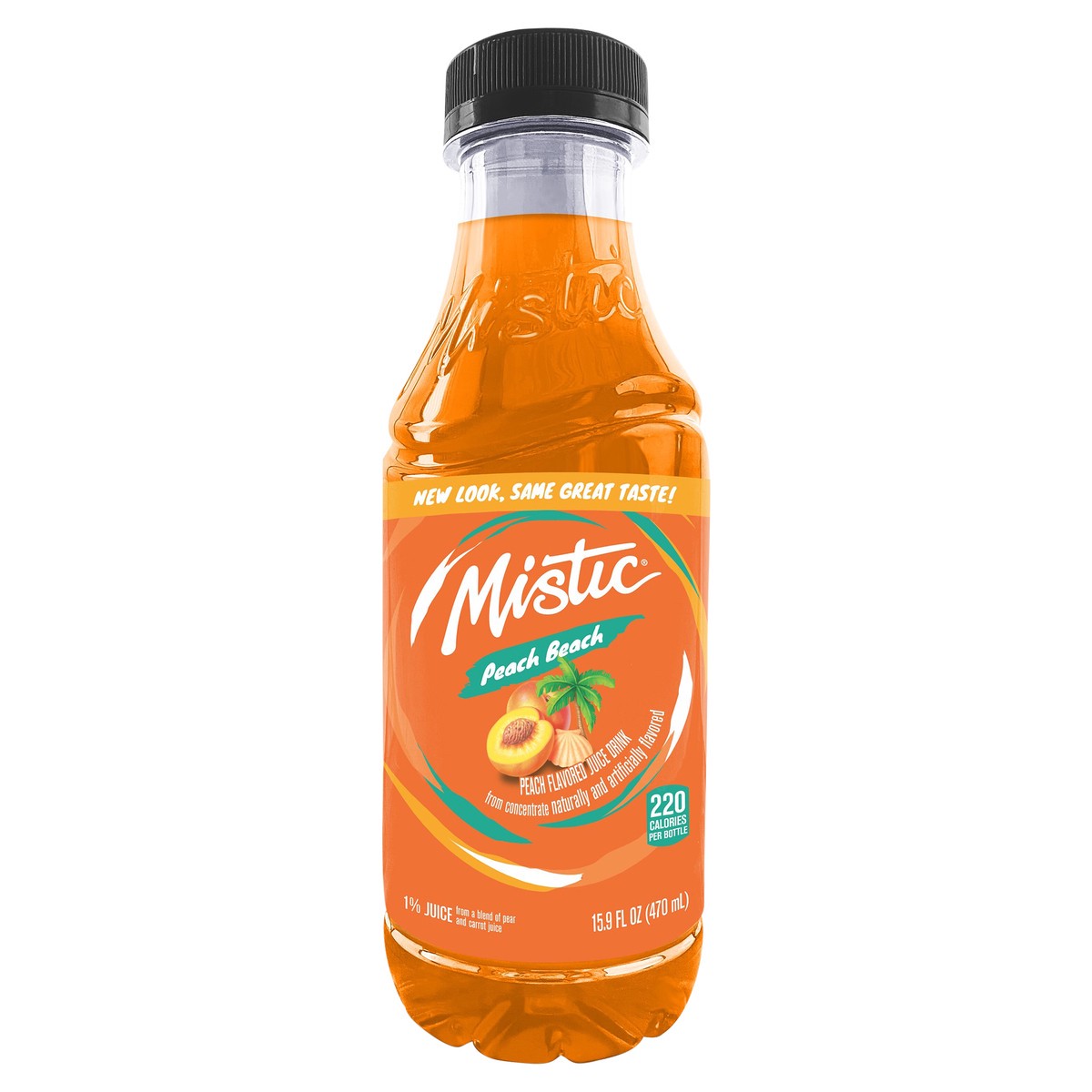 slide 1 of 9, Mistic Peach Beach, 15.9 fl oz plastic bottle, 15.9 fl oz