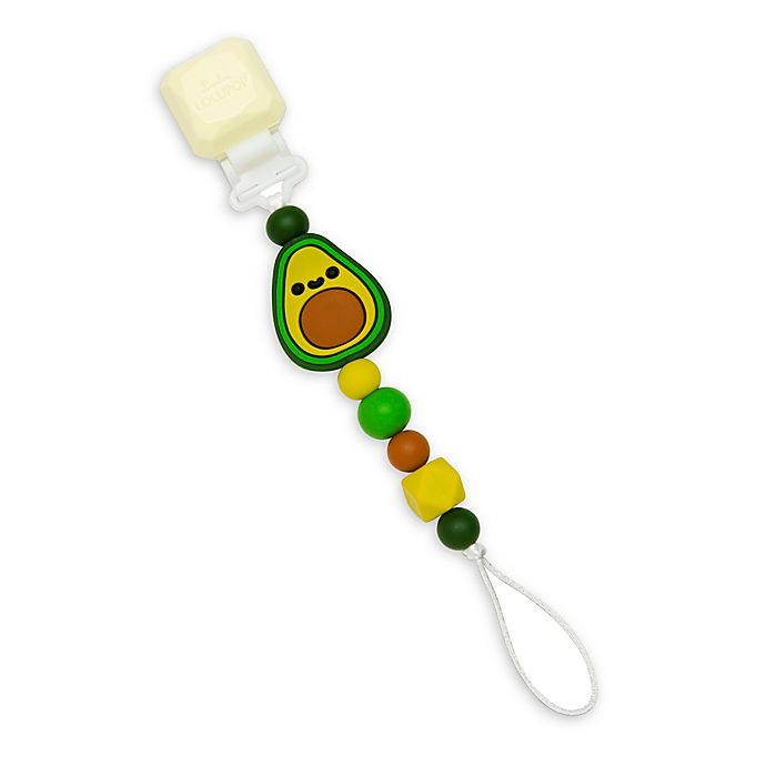 slide 1 of 6, Loulou Lollipop Darling Avocado Pacifier Clip - Green, 1 ct