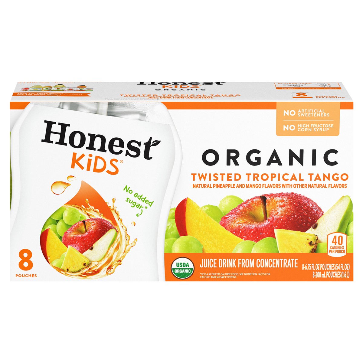 slide 1 of 11, Honest Kids Twisted Tropical Tango Organic Fruit Juice, 6.75 fl oz, 8 Pack, 8 ct; 6.75 oz