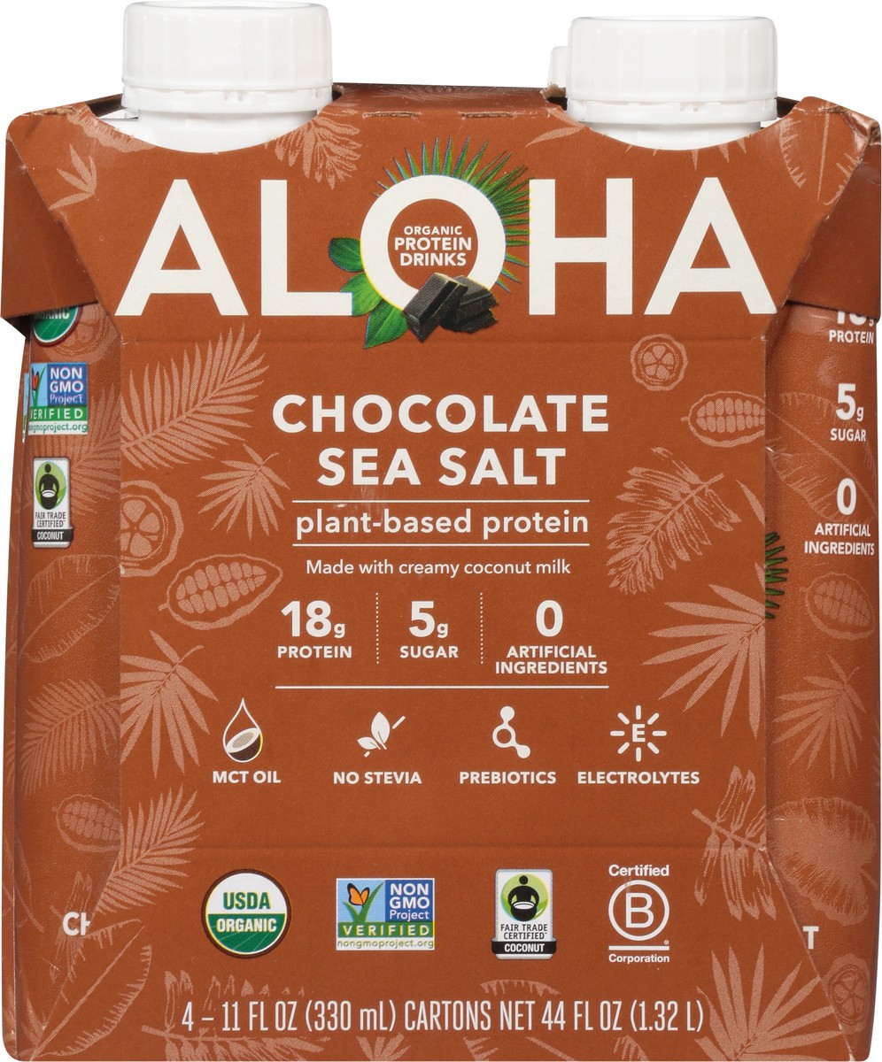 slide 2 of 12, Aloha Sea Salt Protein Drink Chocolt, 44 fl oz