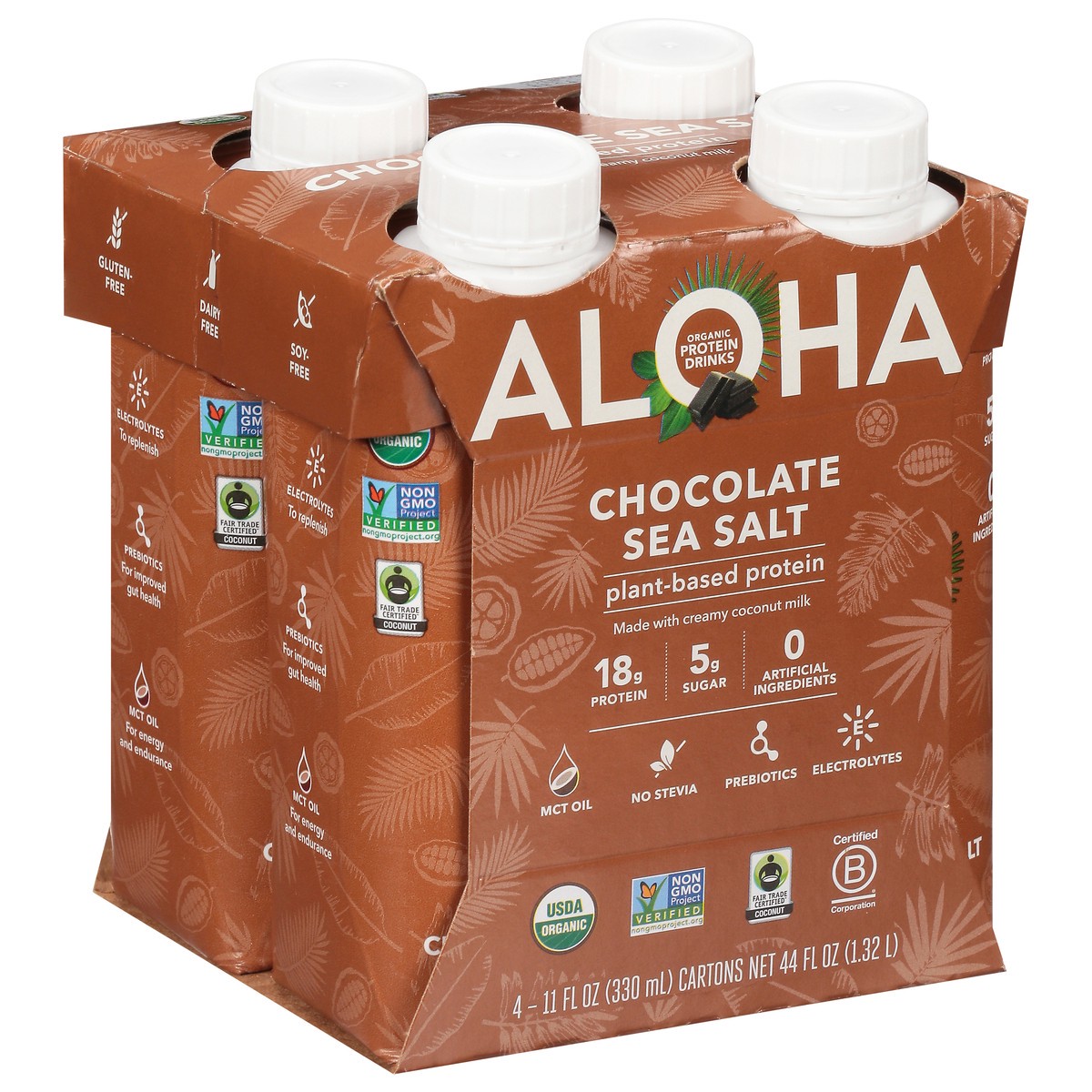 slide 6 of 12, Aloha Sea Salt Protein Drink Chocolt, 44 fl oz