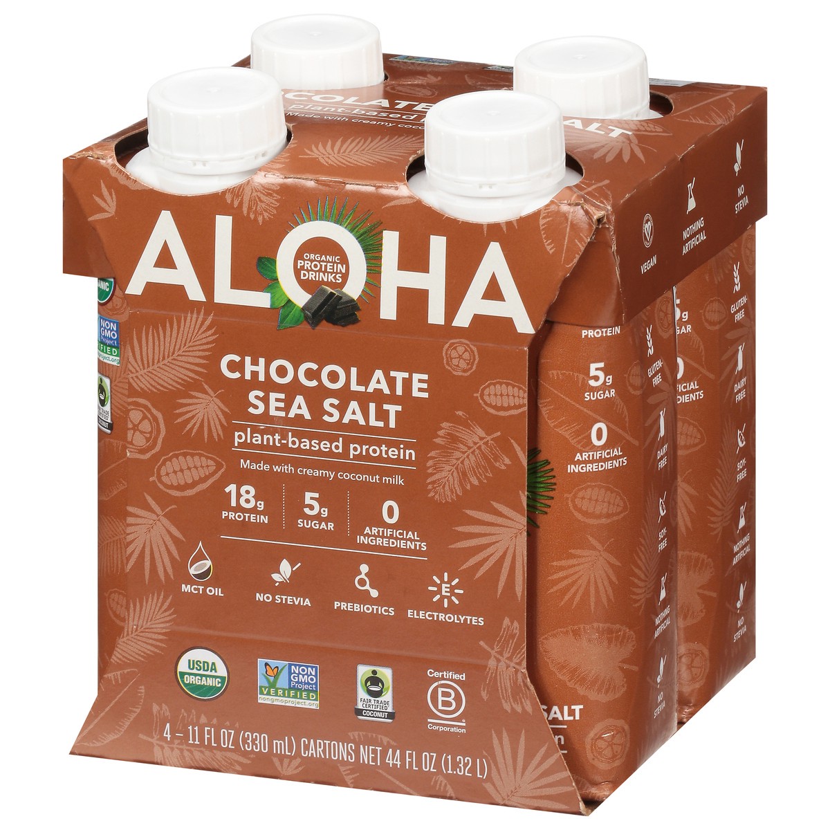 slide 10 of 12, Aloha Sea Salt Protein Drink Chocolt, 44 fl oz