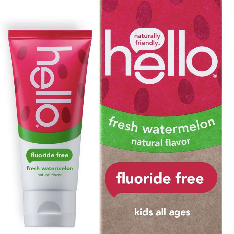 slide 1 of 9, hello Kids' Fluoride-Free, SLS-Free and Vegan Toothpaste - Natural Watermelon - 4.2oz, 4.2 oz