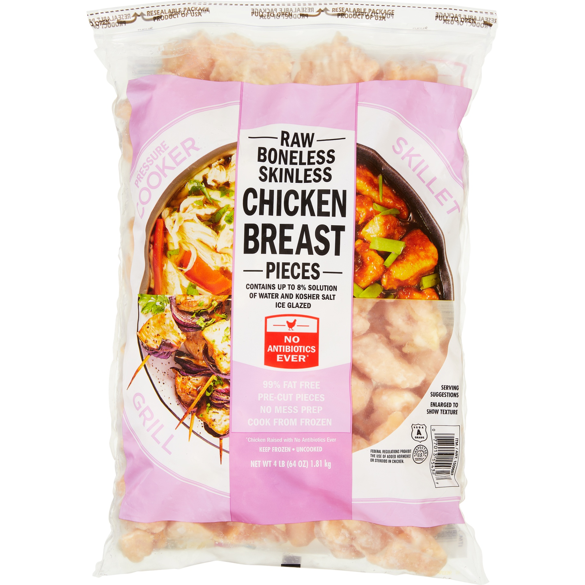 slide 1 of 1, Pilgrim's Pride Raw Chicken Breast pre-cut pieces, 4 lb