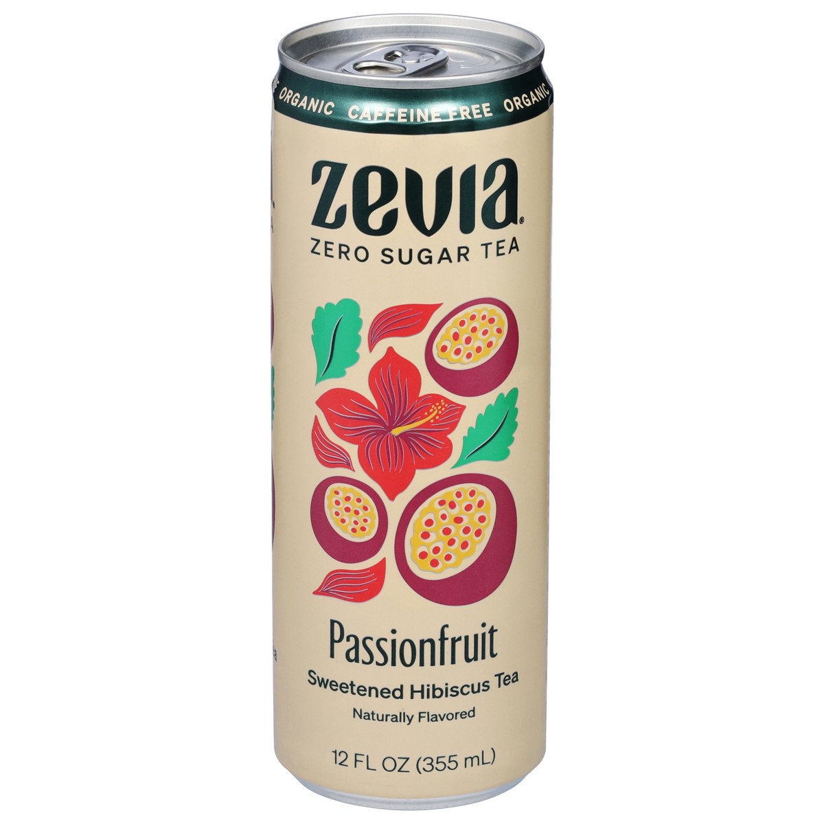 slide 1 of 9, Zevia Sweetened Passionfruit Hibiscus Tea 12 fl oz, 12 fl oz