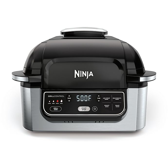 slide 1 of 10, Ninja Foodi 5-in-1 Indoor Grill with Air Fryer - Black/Stainless Steel, 1 ct