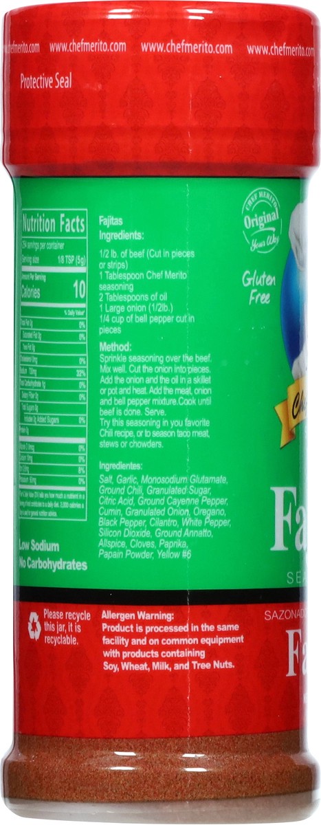 slide 13 of 14, Chef Merito Hot Picoso Red Fajitas Seasoning 4.5 oz, 4.5 oz