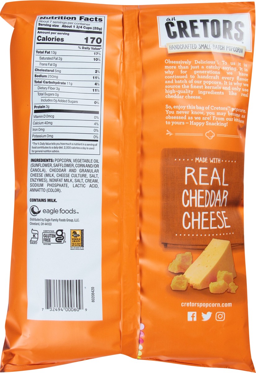 slide 5 of 9, GH Cretors Cretors Cheddar Cheese Flavored Popped Corn 6.5 oz, 6.5 oz