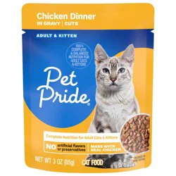 Pet Pride Chicken Dinner In Gravy Moist Cat Food Pouch