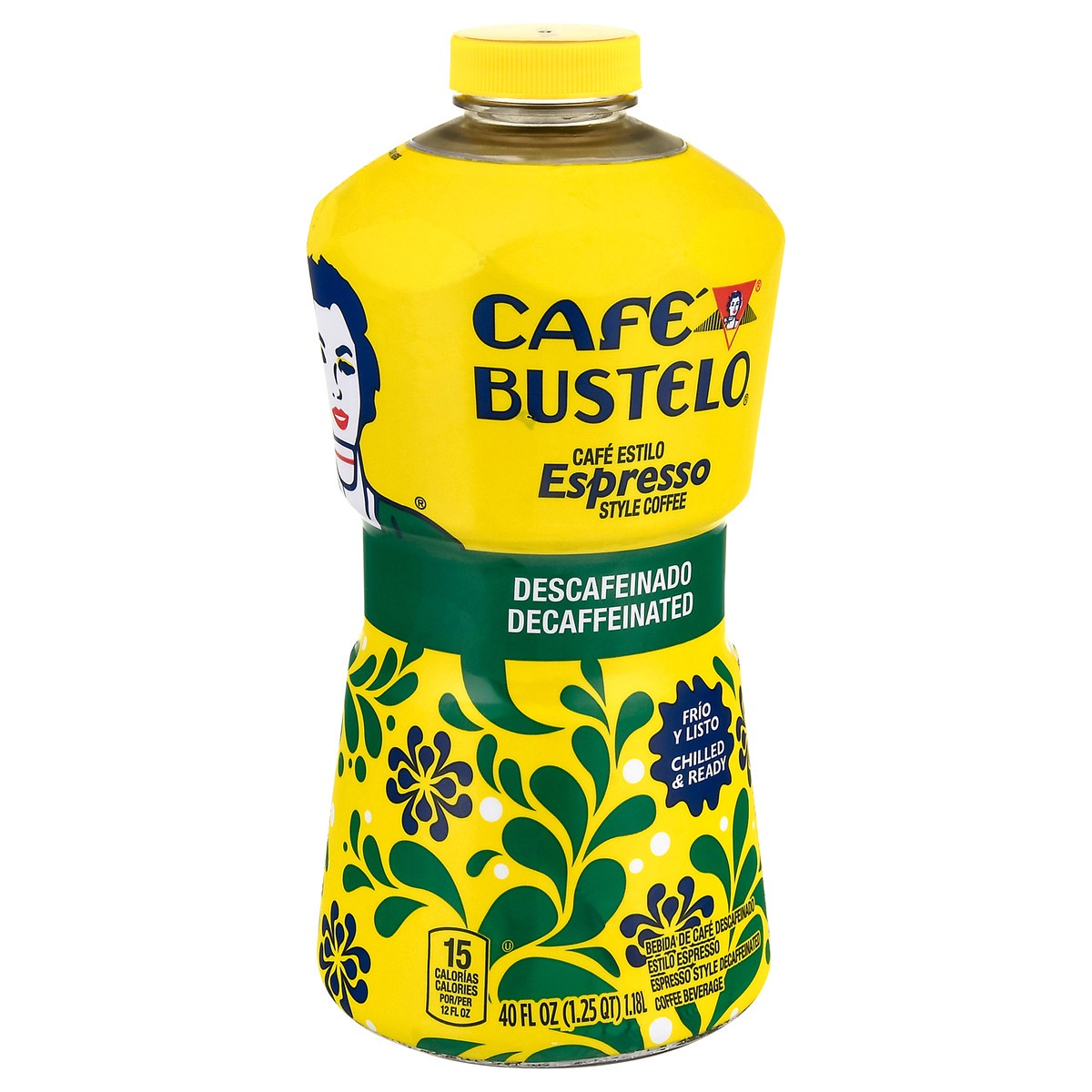 slide 4 of 4, Café Bustelo Espresso Style Decaffeinated Coffee Beverage 40 fl oz, 40 fl oz