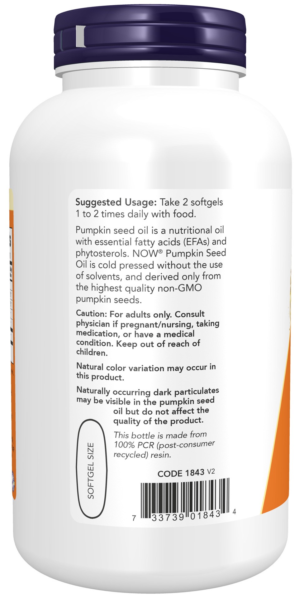 slide 3 of 4, NOW Pumpkin Seed Oil 1000 mg - 200 Softgels, 200 ct