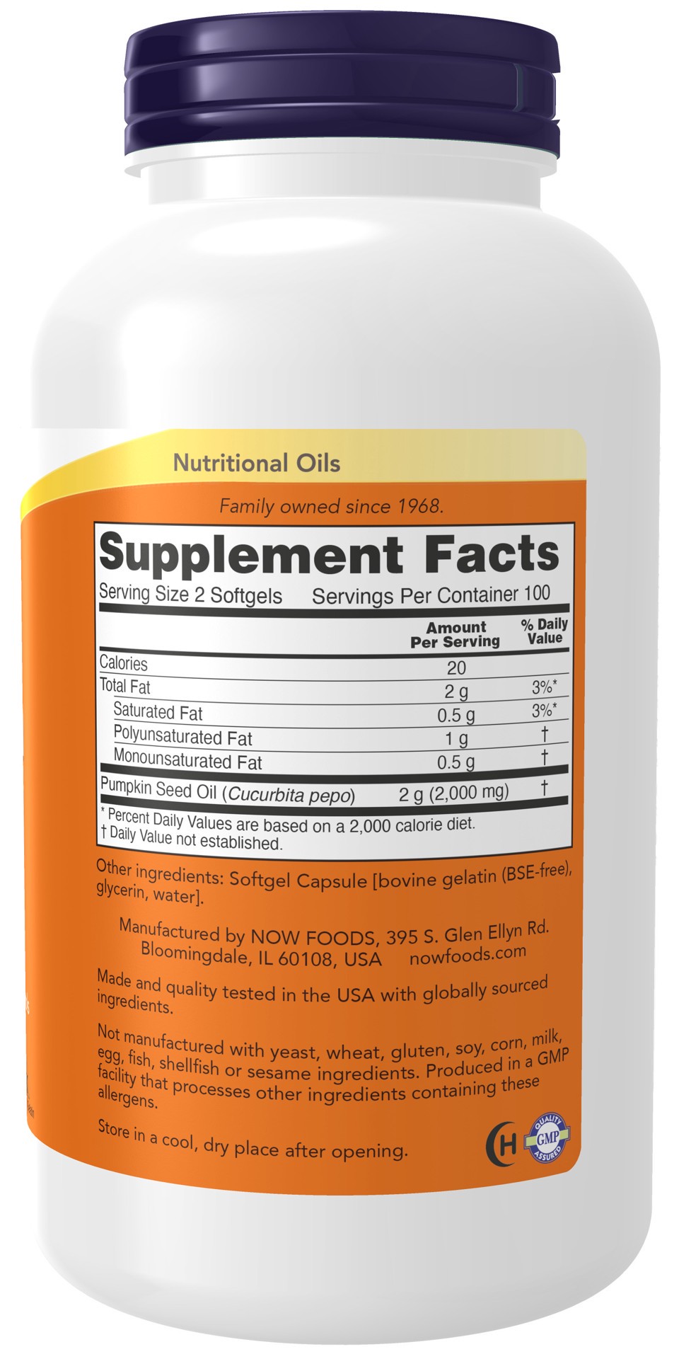 slide 4 of 4, NOW Pumpkin Seed Oil 1000 mg - 200 Softgels, 200 ct