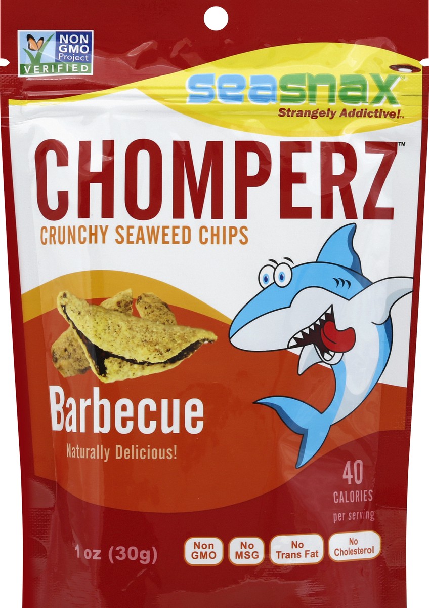 slide 2 of 2, SeaSnax Chomperz Barbecue Seaweed Chips, 1 oz