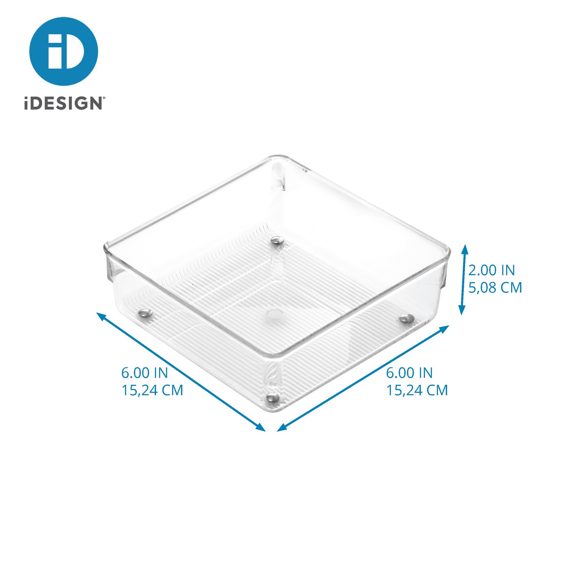 slide 5 of 5, Idesign Plastic Drawer Organizer, 6 in x 6 in x 2 in