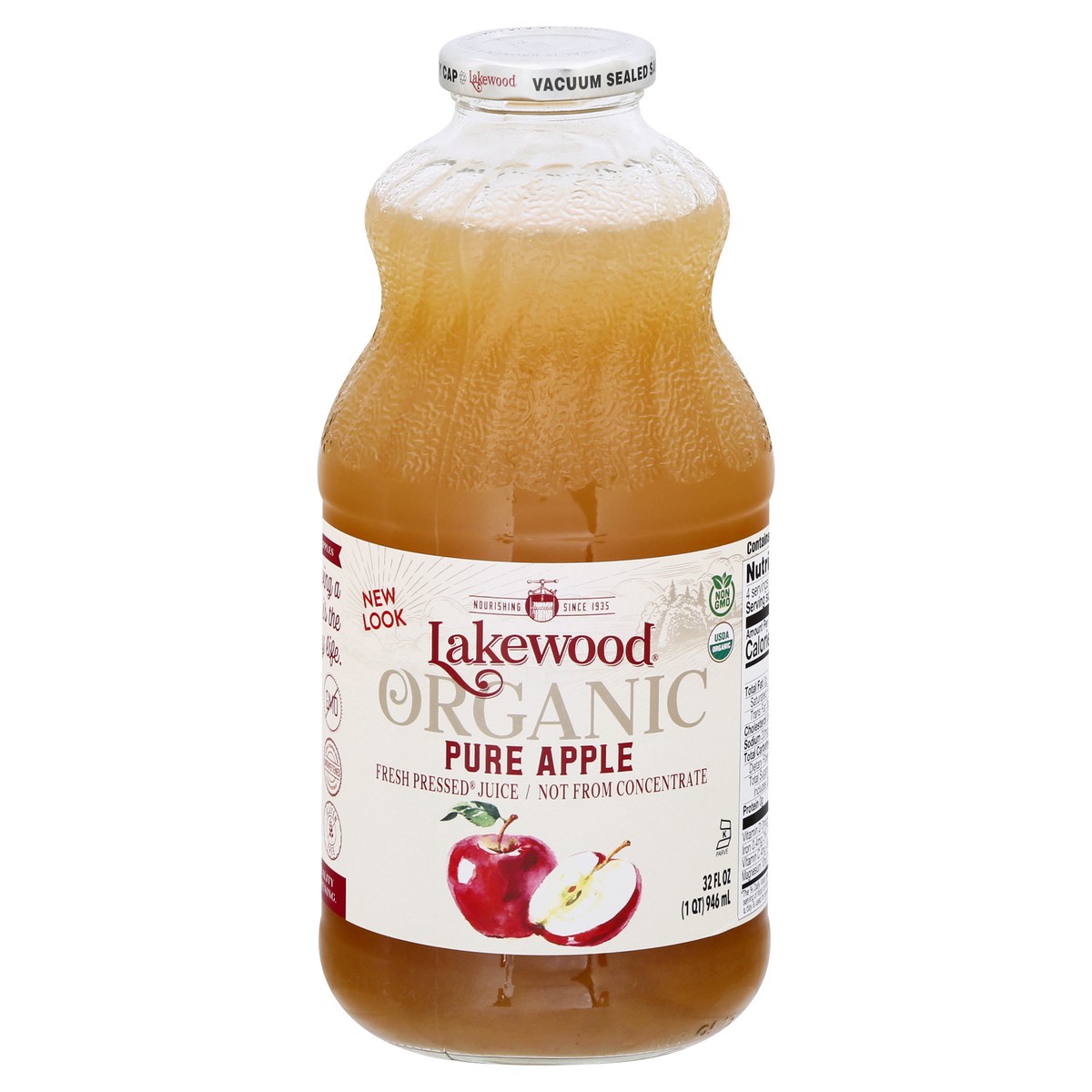 slide 1 of 13, Lakewood Organic Pure Apple Juice, 32 fl oz
