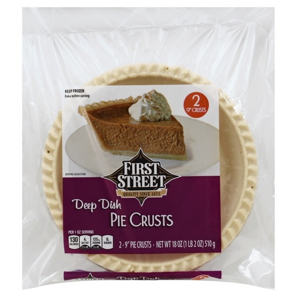 slide 1 of 1, First Street 9 Inch Deep Pie Shells, 18 oz