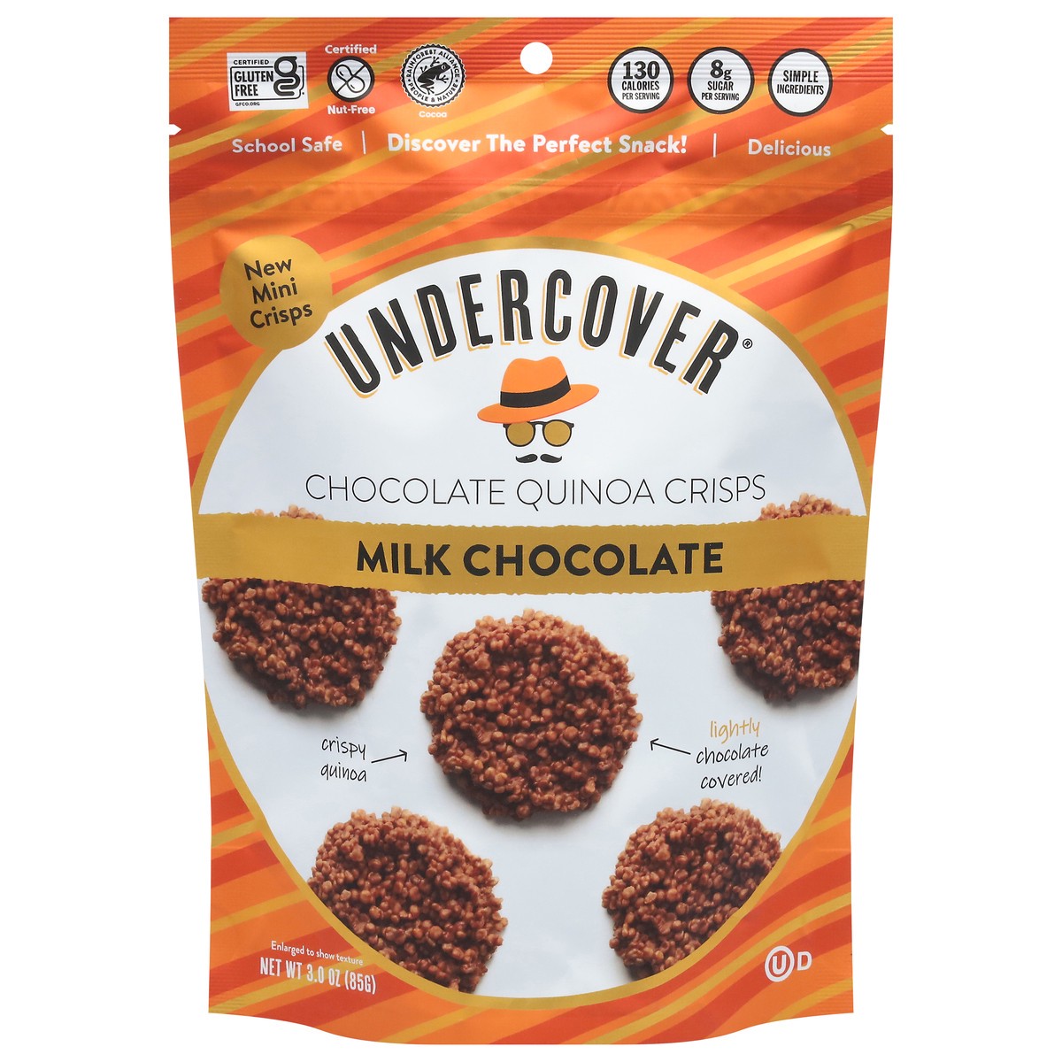 slide 1 of 4, Undercover Milk Chocolate Chocolate Quinoa Crisps Mini 3.0 oz, 3 oz