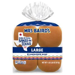 Mrs. Baird's Large Hamburger Buns, 8 count, 18.25 oz