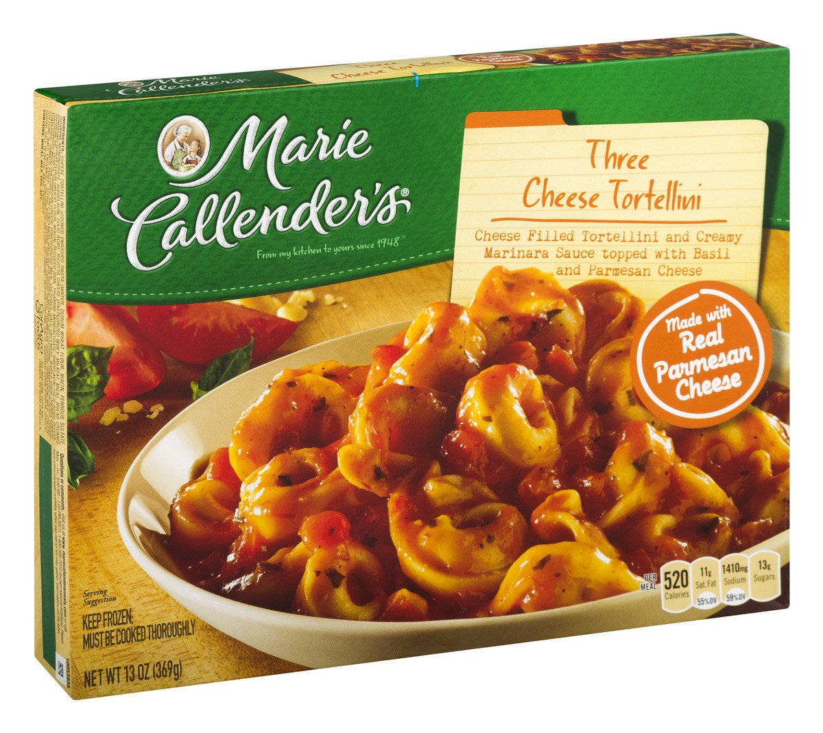 slide 2 of 9, Marie Callender's Frozen Dinner, Three Cheese Tortellini, 13 Ounce, 13 oz