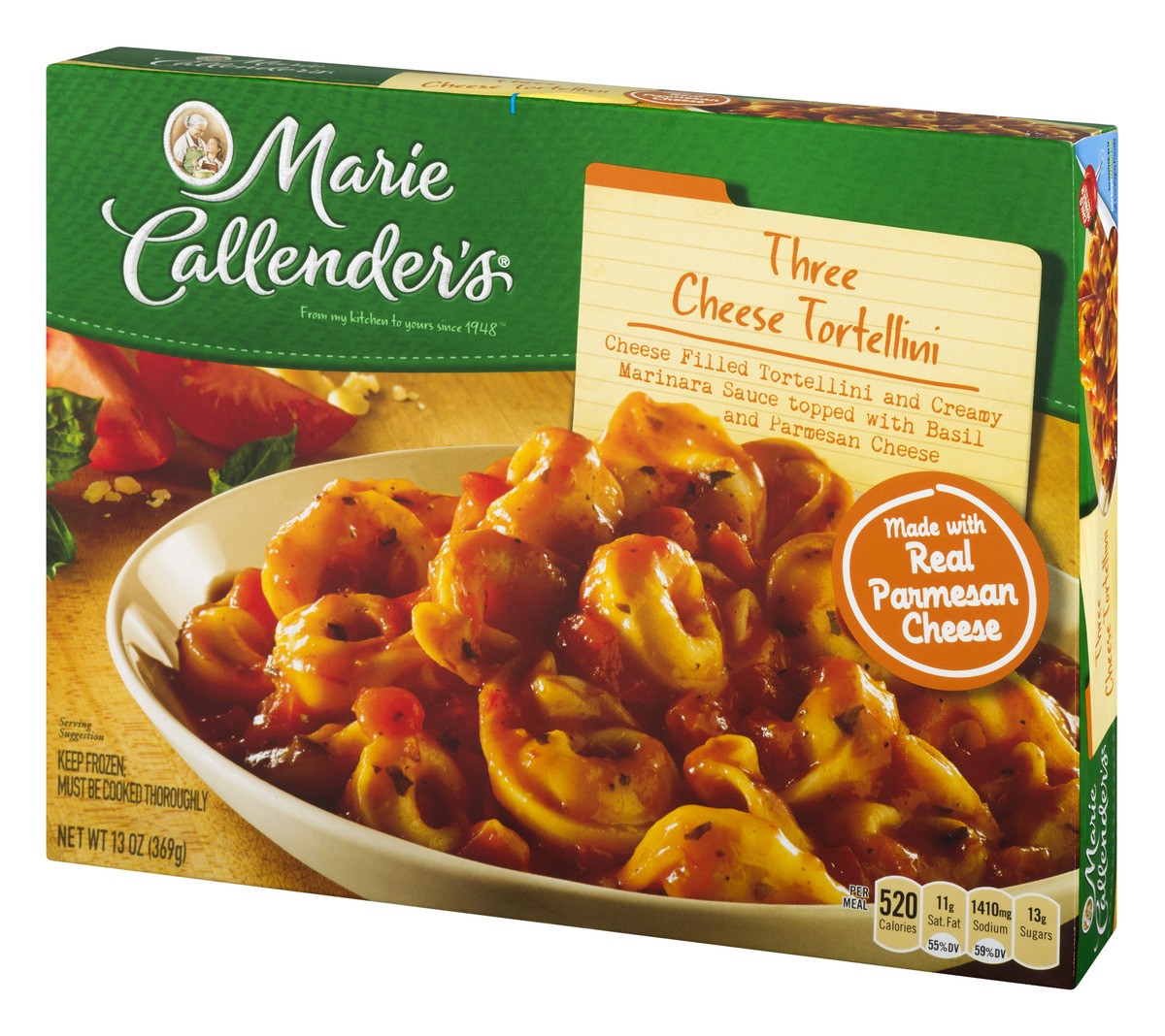 slide 4 of 9, Marie Callender's Frozen Dinner, Three Cheese Tortellini, 13 Ounce, 13 oz