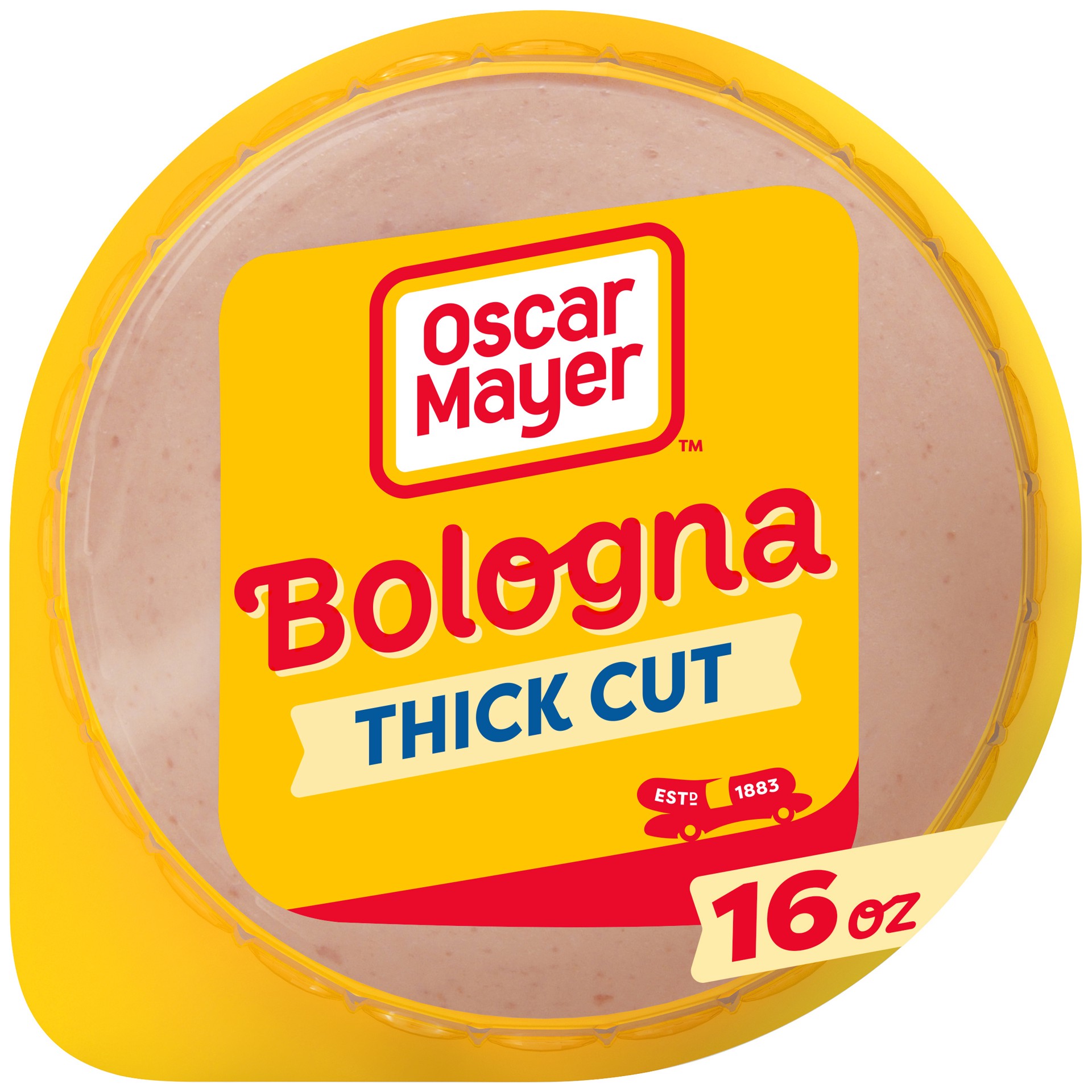 slide 1 of 5, Oscar Mayer Thick Cut Bologna Made with Chicken & Pork, Beef added Sliced Lunch Meat, 16 oz. Pack, 16 oz