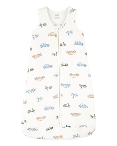 slide 1 of 4, Carter's Baby 2-Way Zip Cars PurelySoft Wearable Blanket Ivory S, 1 ct