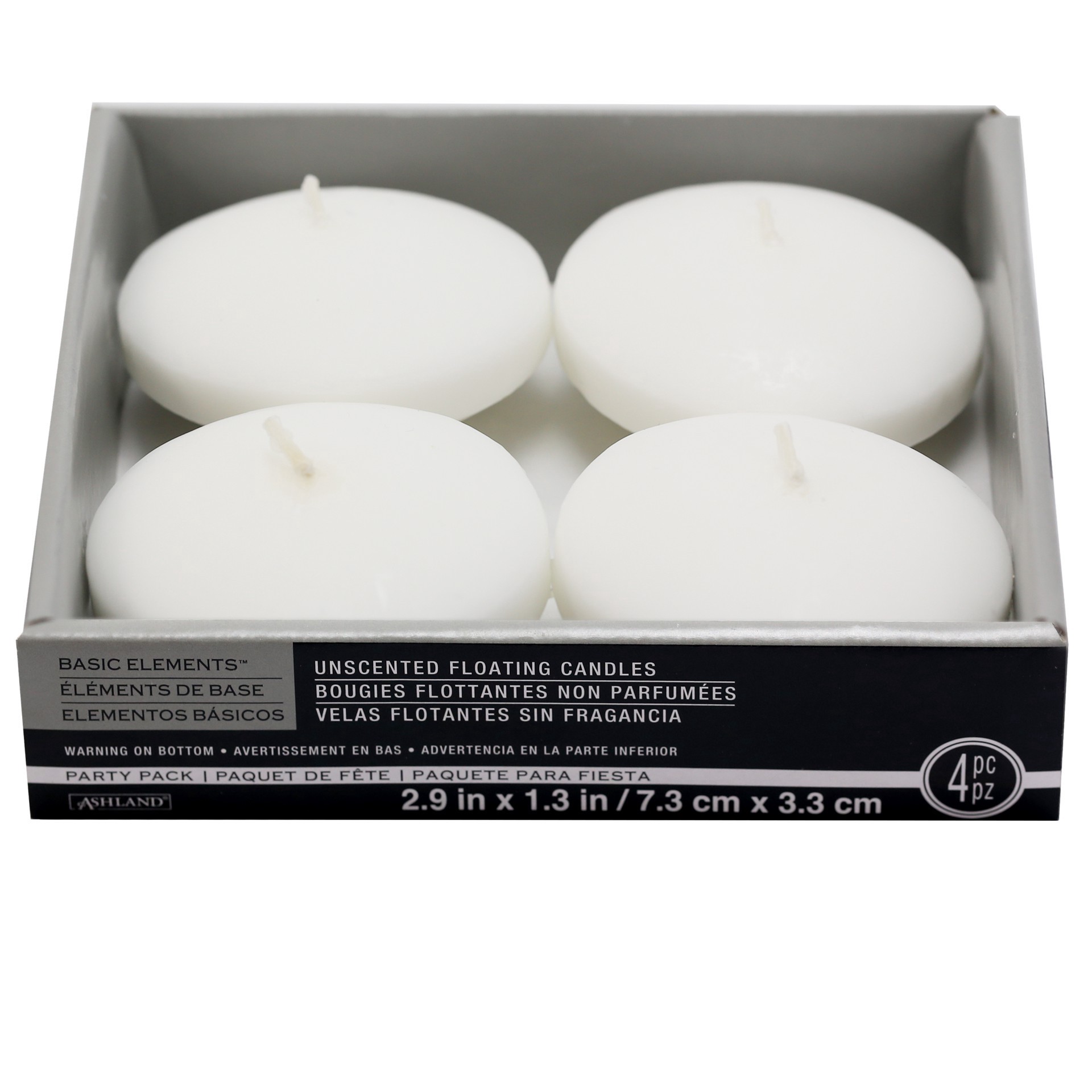 slide 2 of 6, Basic Elements White Floating Candles, 4ct. By Ashland, 4 ct